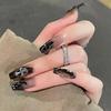 Chrome Hearts Diamond Long Press-On Nails – Cross-Border Flashy Style Nail Art Patches