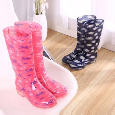 2025 Hot Fashion Women's Flower Boots Work Rain Boots Waterproof, Non-slip and Wear Resistant Wellington Rain Boots Wholesale