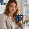 Wärmeisolierendes Trinkgefäß Oktopus Tasse mit Henkel, Tiefsee Relief Design Harz Edelstahl Sicherer Einsatz Kaffeebecher, Tasse für Büro Und Zuhause