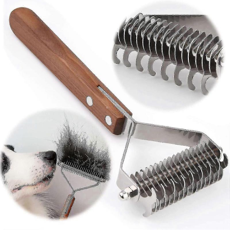 Coat King Brush Dogs And Cats, Pet Grooming Comb Detangling Rake Dramatically Reduces Hair Loss