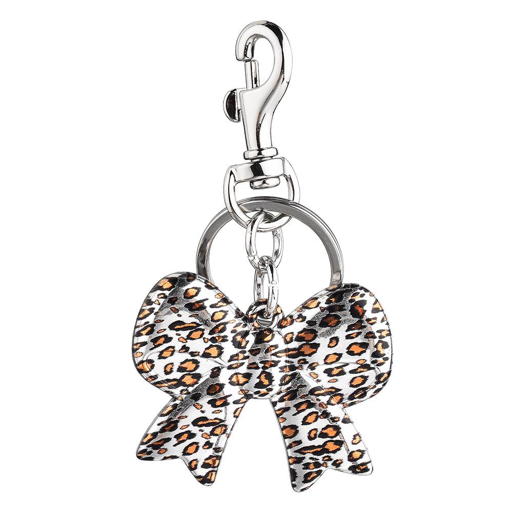Autumn and Winter Leopard Hole Bow Love Pendant Acrylic Diy Jewelry Bag Accessories Pendant Necklace
