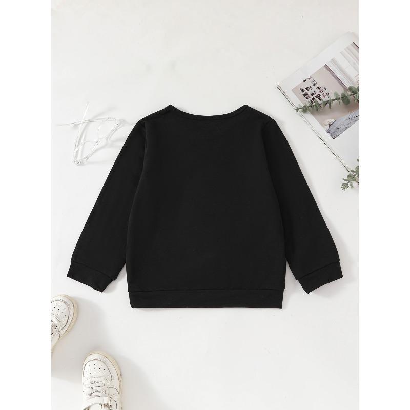 European Size Boys' Kids Sweatshirt - Fashion Style "Victory Hand and Joyful Face" Print - Suitable for Spring and Autumn Seasons, Outdoor Casual Wear