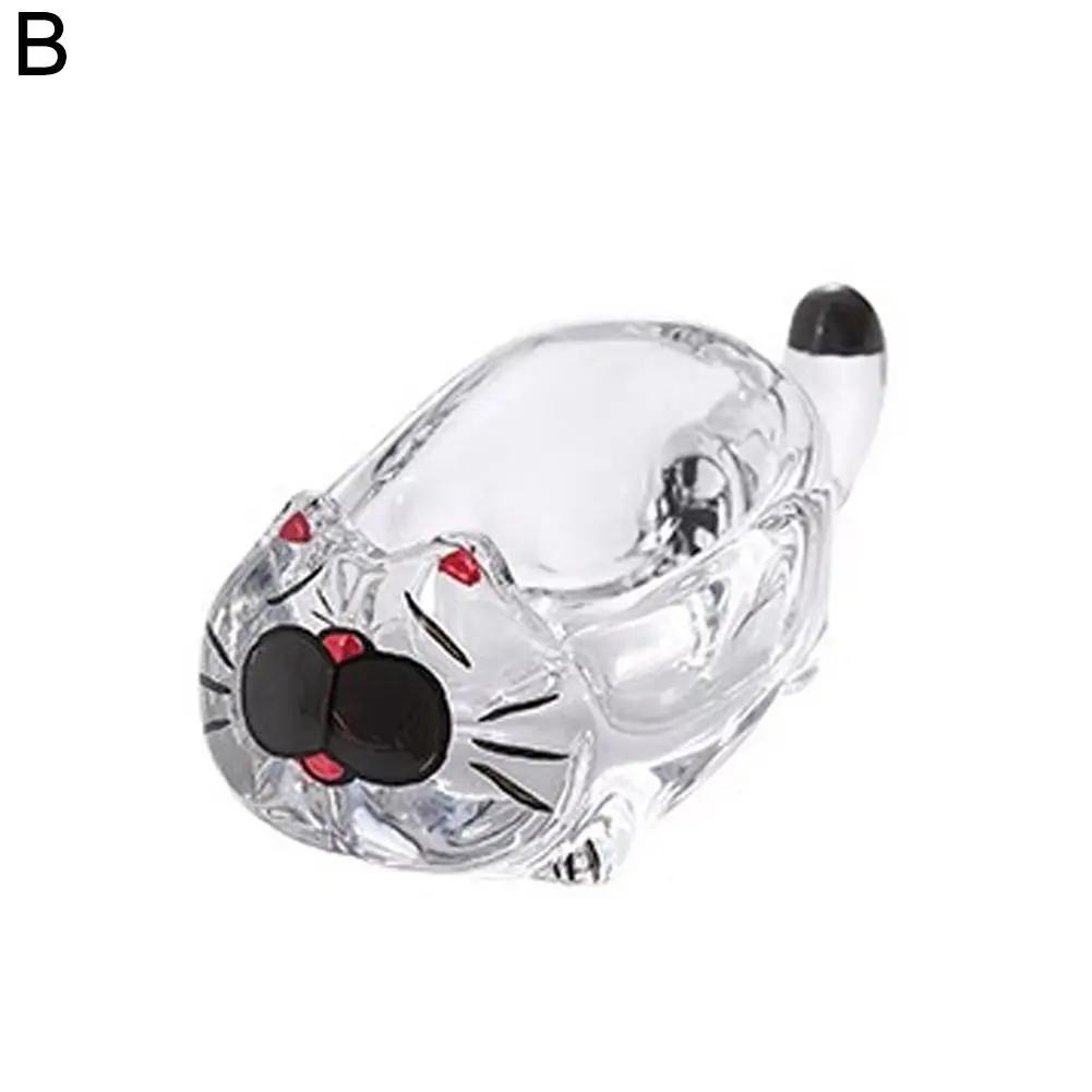 Cat Crystal Glass Seasoning Dip Dish Creative Ketchup Vinegar Dish Transparent Snack Dish Oil Cute Holder Chopstick Home O0Z0