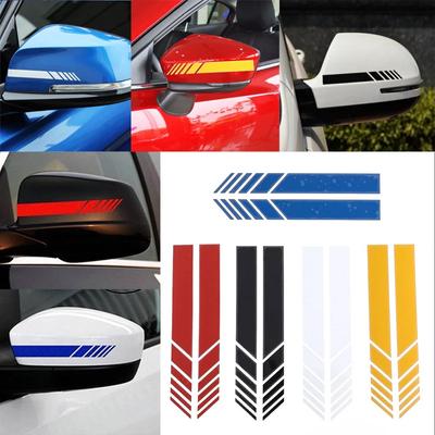 2pcs/set Car Sticker Non Fading Fashion Color Stripe Car Sticker Racing Strips Side Rear View Mirror Decor Decal Car Universal