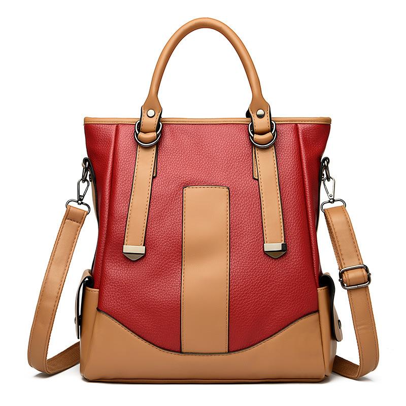 Fashion Women's Bag Color Matching Shoulder Messenger Bag Tote Bag