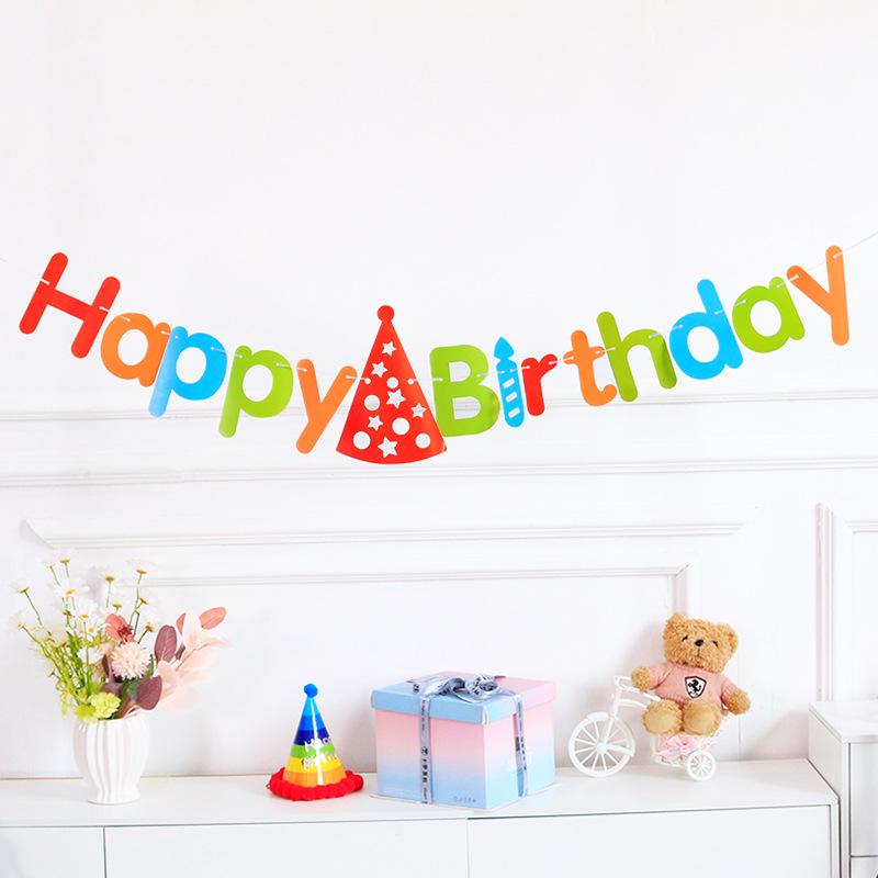 Ins-Style Macaron Happy Birthday Banner for Girls' Party Decor