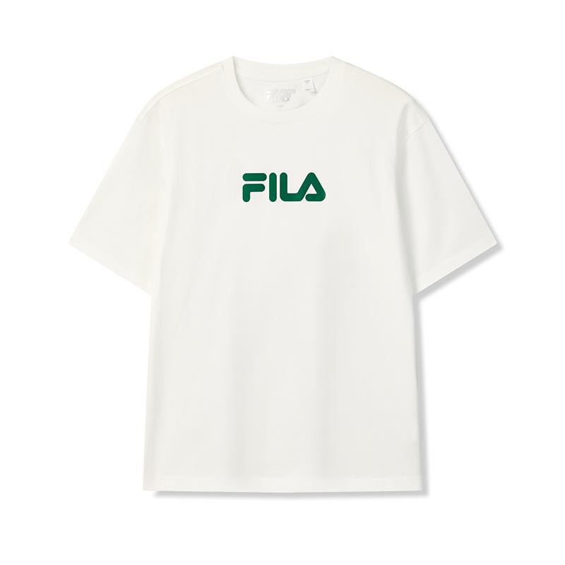 FILA Original Colorful Fashion Simple Classic Retro Large Logo Sports Trendy Casual Versatile Comfortable Loose Short Sleeve T-Shirt F51U619102FTQ