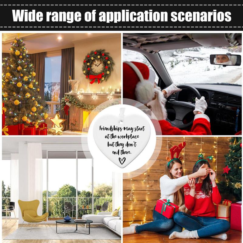 Keramik Weihnachtsschmuck Freundschaftsschmuck Herzförmiger Keramikanhänger Weihnachtsbaum Herzverzierungen Anhänger Glatt