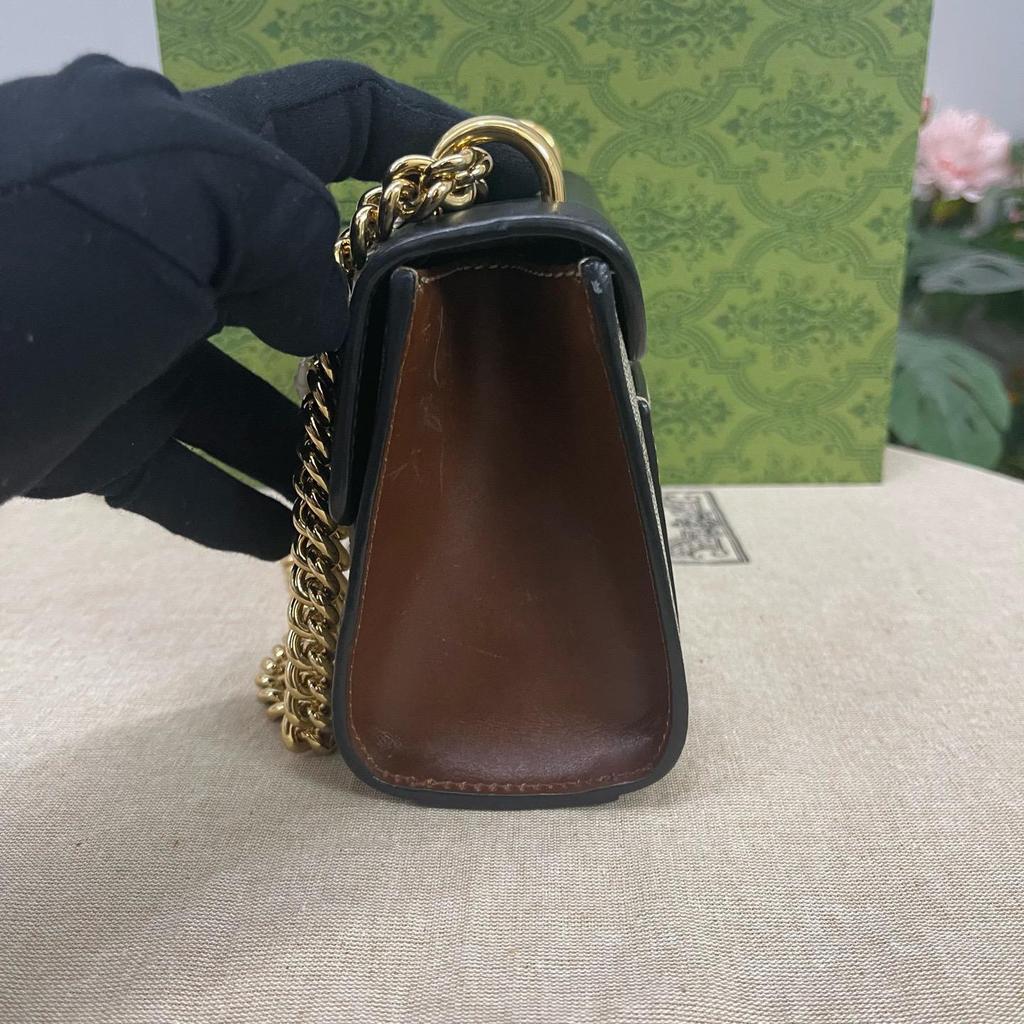 [Pre-Owned] Padlock Moonlight Treasure Box Series Metal Lock Logo Canvas And Leather Crossbody Bag Small - Very Good #1OGD6JK