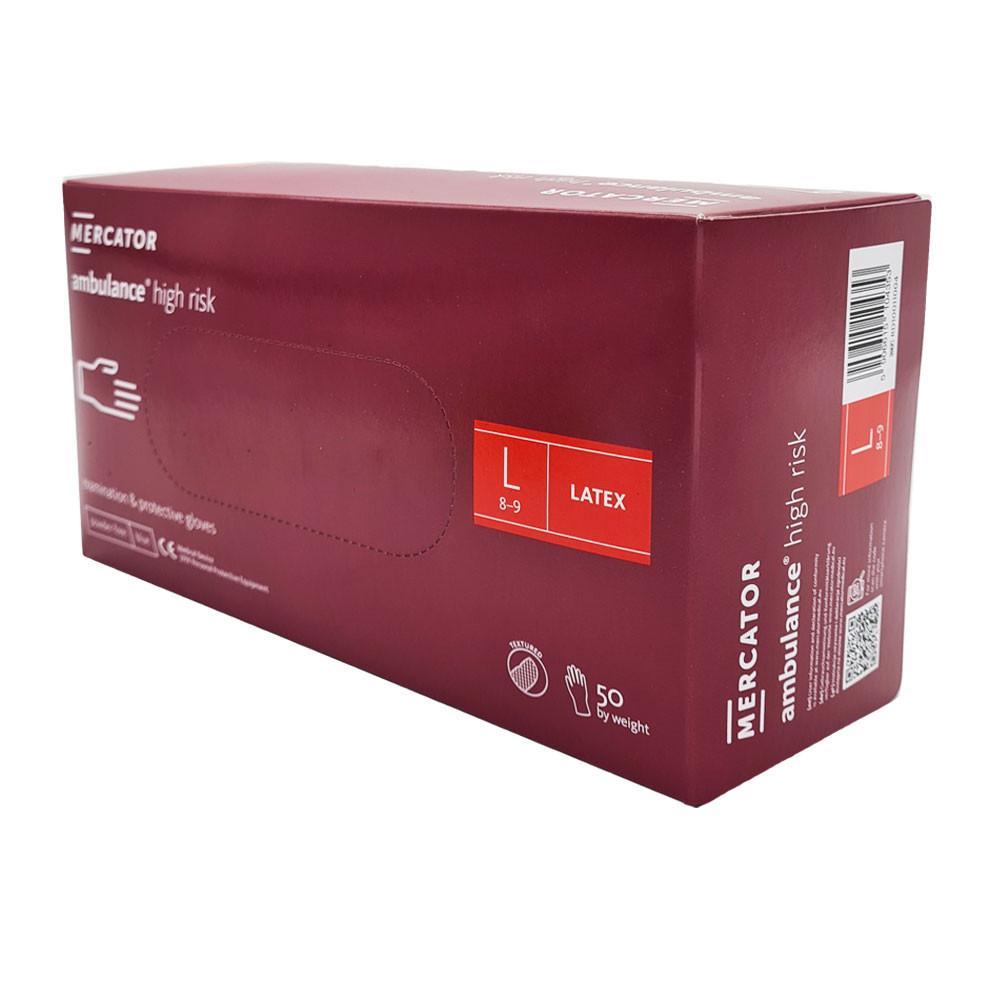 Latex Gloves Blue Mercator Ambulance High Risk 50 Pcs