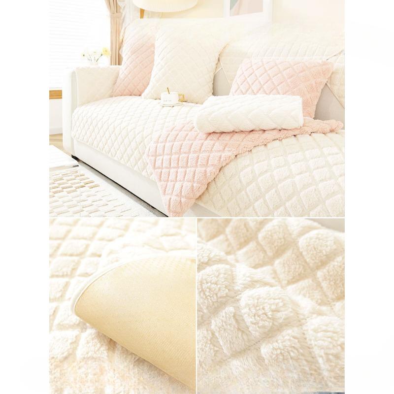 

Зимняя подушка для дивана, утолщенный нескользящий чехол на сиденье из овечьей шерсти, меховой чехол для дивана, полотенце, ткань высокого качества 110*210cm