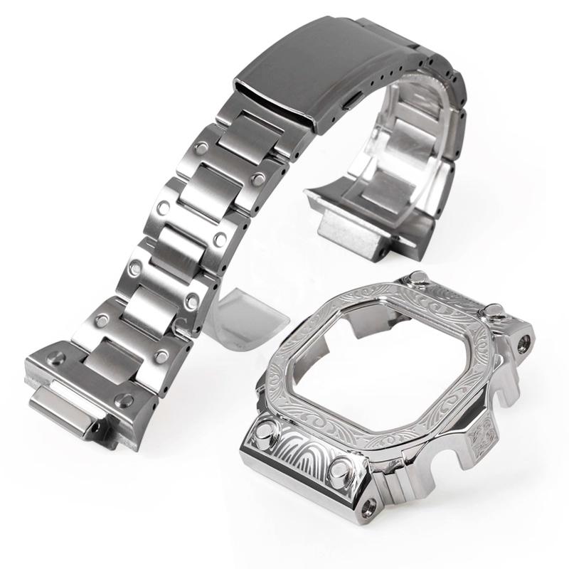 Für Casio G-Shock GX-56 GXW-56BB Mod Kit Edelstahl Gehäuse Uhr Armband GX56 Massivmetall Uhr Lünette Armband Ersatzarmband