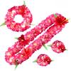 Beach Party Floral Necklace Set 4PCS Artificial Flower Lei for Adults Kids Photo Prop