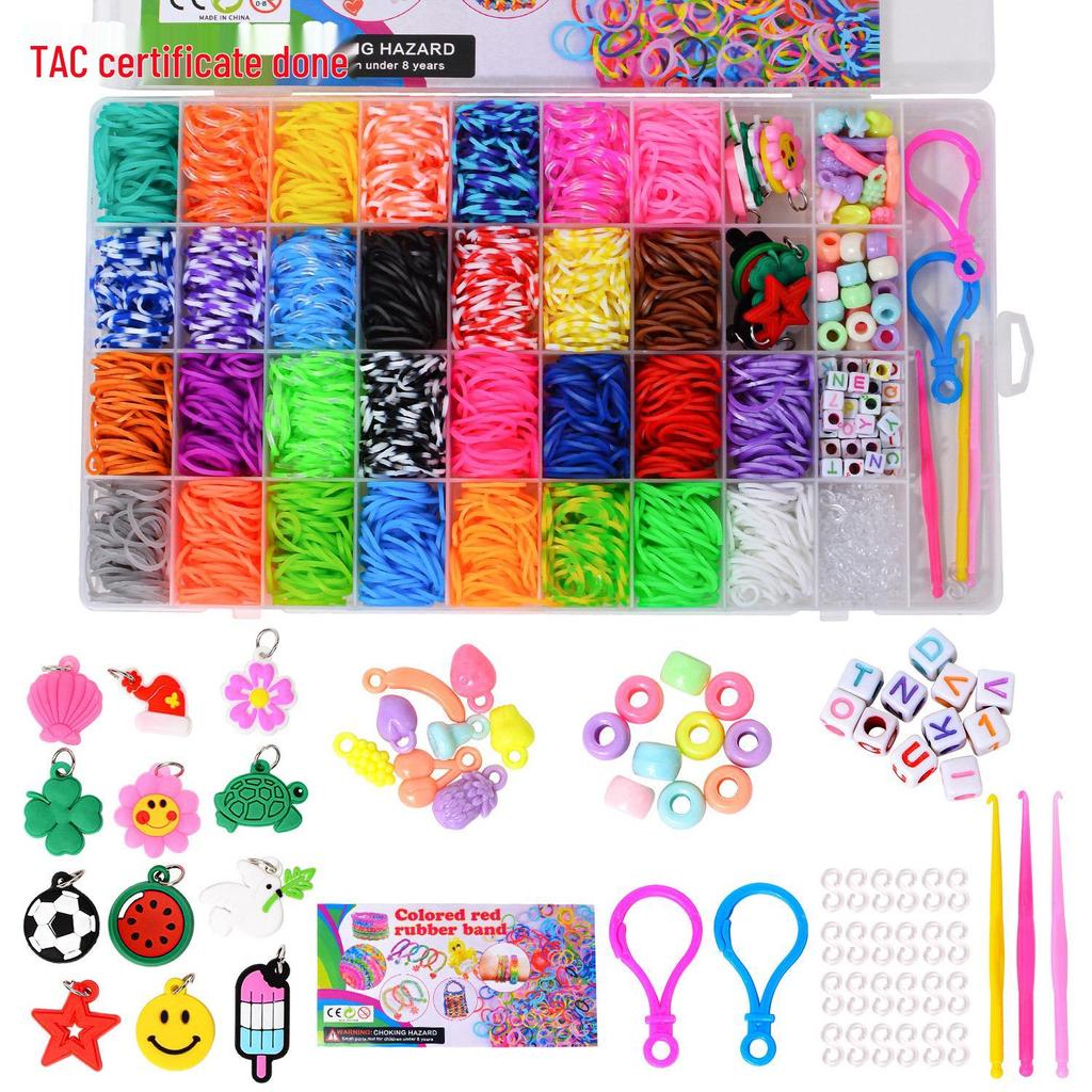 Regenbogen Gummiband DIY Webmaschine für Kinder – Bunte Armbänder und Bastelarbeiten mit 28, 32 Raster Webstuhl erstellen