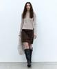 INSILENCE WOMEN Moleskin Belted Skirt Brown