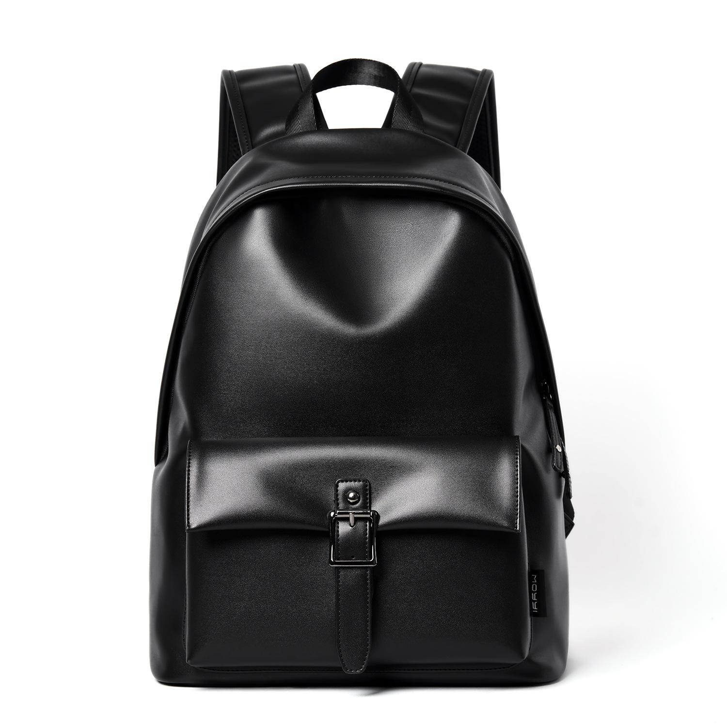 

Модные мужские рюкзаки большой вместимости, повседневные компьютерные сумки для студентов колледжей и кожаные школьные ранцы чёрный