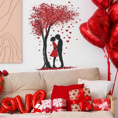 The Wall Beautification Stickers for The Entrance Hall of The Couple's Living Room Under The Love Tree On Valentine's Day