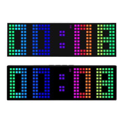 LED Digital Alarm Clock with Voice Control and Colorful Display 2 Alarms 12/24H Date Electronic Table Wall Clock Decors
