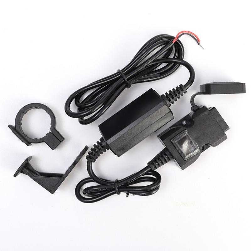 Motorcycle Phone Charger Vehicle-mounted Dual USB Quick Charger  Handlebar Waterproof QC 3.0 Digital Voltmeter USB Cable Adaptor