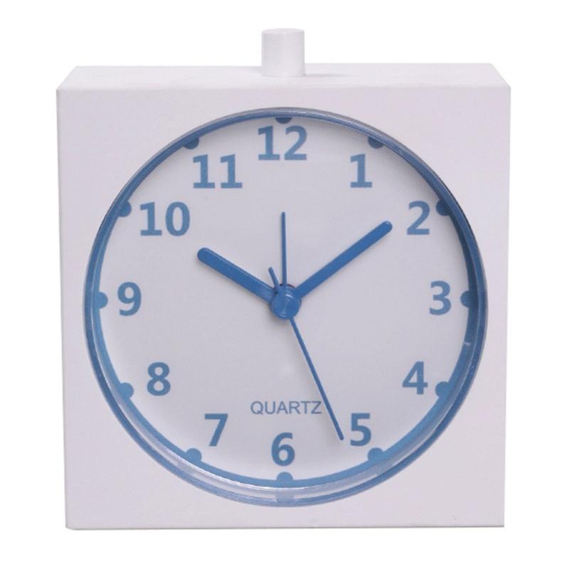 Alarm Clock with Backlight Bedside Analog Quiet Small Desk Clock with Arabic Numeral Battery Operated Square Table Clock небесно-голубой