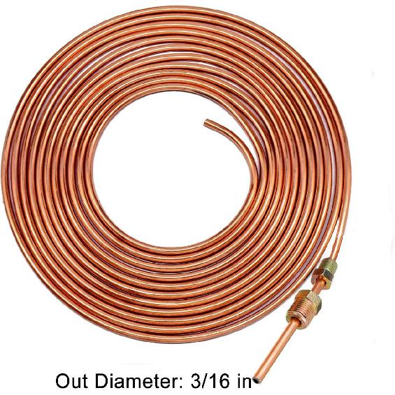 MuHize Upgraded Brake Line Tubing Kit - 25 Ft. Of 3/16 Copper Coated Flexible Tube, Roll 25 Ft 3/16" (Includes 16 Fittings)