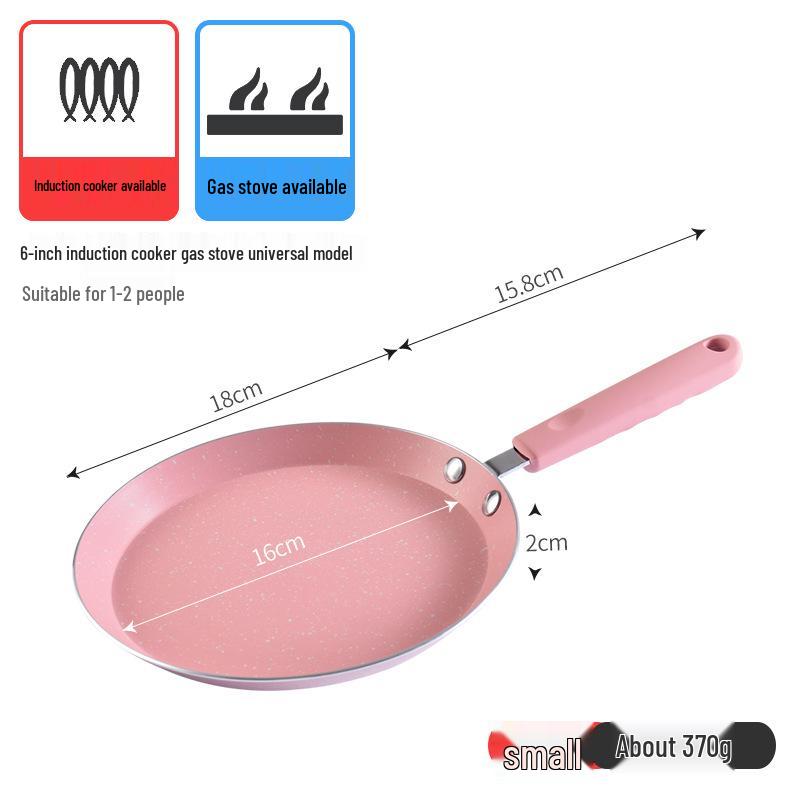 

10-дюймовая антипригарная розовая сковорода для крепов и блинов с покрытием из камня Маифан 22cm розовый