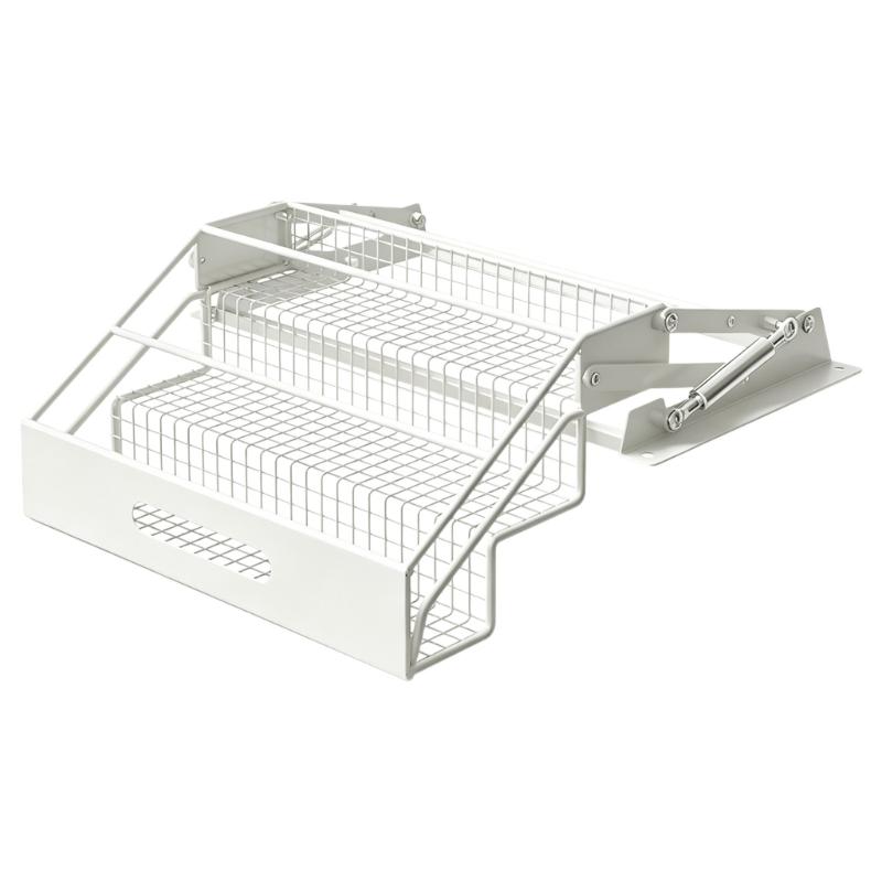 Kitchen Cabinet Seasoning Shelf, 3 Level Carbon Steel Storage Design with Guard Rails for Bottle Sorting and Access