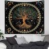 1pc Life Tree Tapestry, Moon Phase Tapestry, Bohemian Wind Starry Sky Tapestry, Fantasy Universe Planet Tapestry