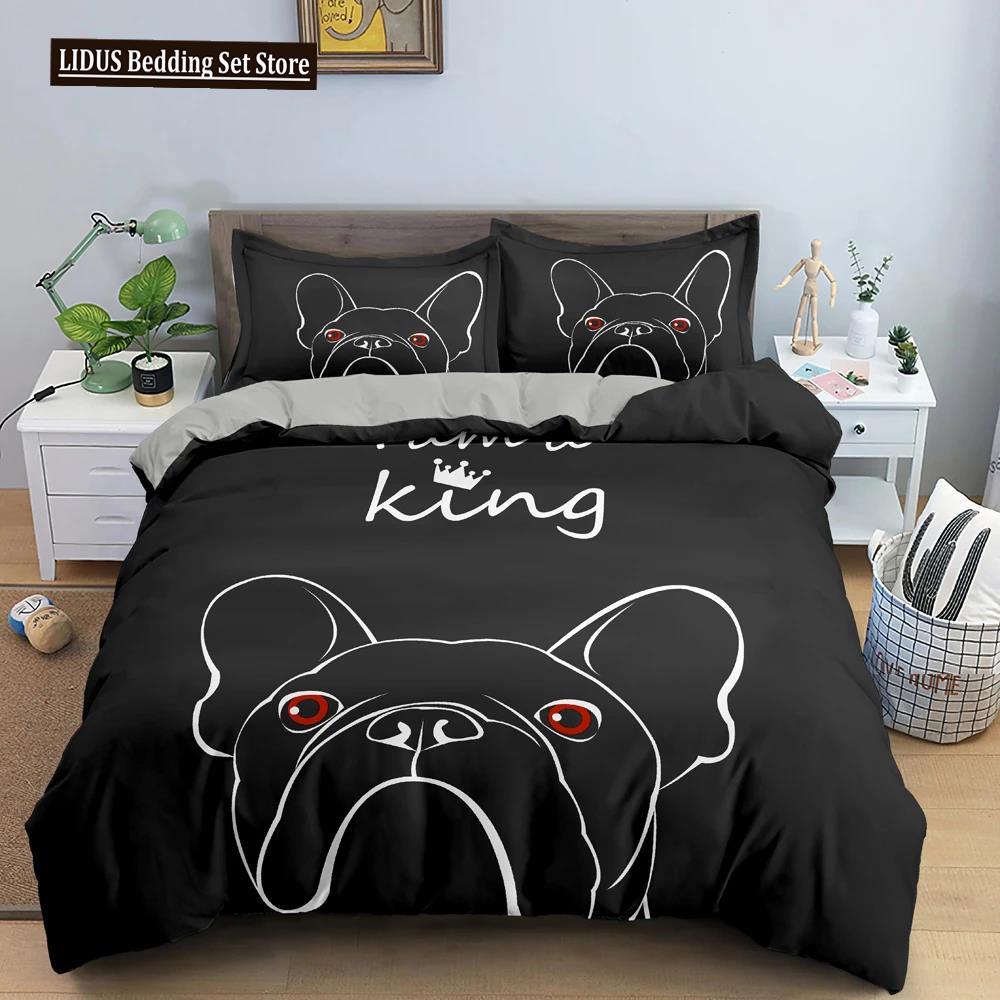 Cartoon Dog Duvet Cover Cute Pet Printed Bedding Set Comforter Covers Twin King Quilt Cover With Pillowcase Bedclothes 2/3Pcs