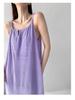 Petite French Purple Sling Dress for Women - 2025 Summer Loose Fit, Slimming, Temperament Style for Seaside Vacation.