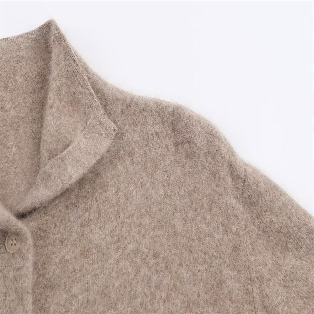 European & American Autumn/Winter Women's High-Neck Long-Sleeve Knit Sweater Coat