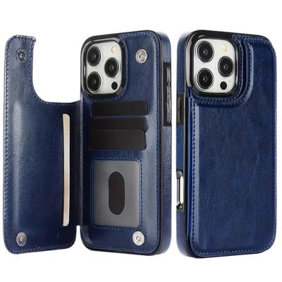 Kartenetui Handyhülle aus Kunstleder für Für Iphone 17 16 15 14 13 Pro Max PU-Leder stoßfestes Kartenhalter-Geldbörsen-Cover