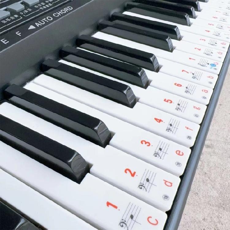 Piano Keyboard Sticker 88/61/54/49/37 Piano Sticker Clear Removable Piano Keyboard Music Labels for Children