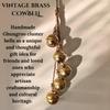 Brass Shining Jingle Bell Cluster Set of 5 Bells Handmade Metal Harmony Hanging Cow Bells Hanging Bells Lucky Christmas Tree Decoration