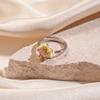 Elegant Square/Star/Heart/Oval Adjustable Ring Cubic Zirconia Embellished Copper Jewelry Trendy Stackable Accessory