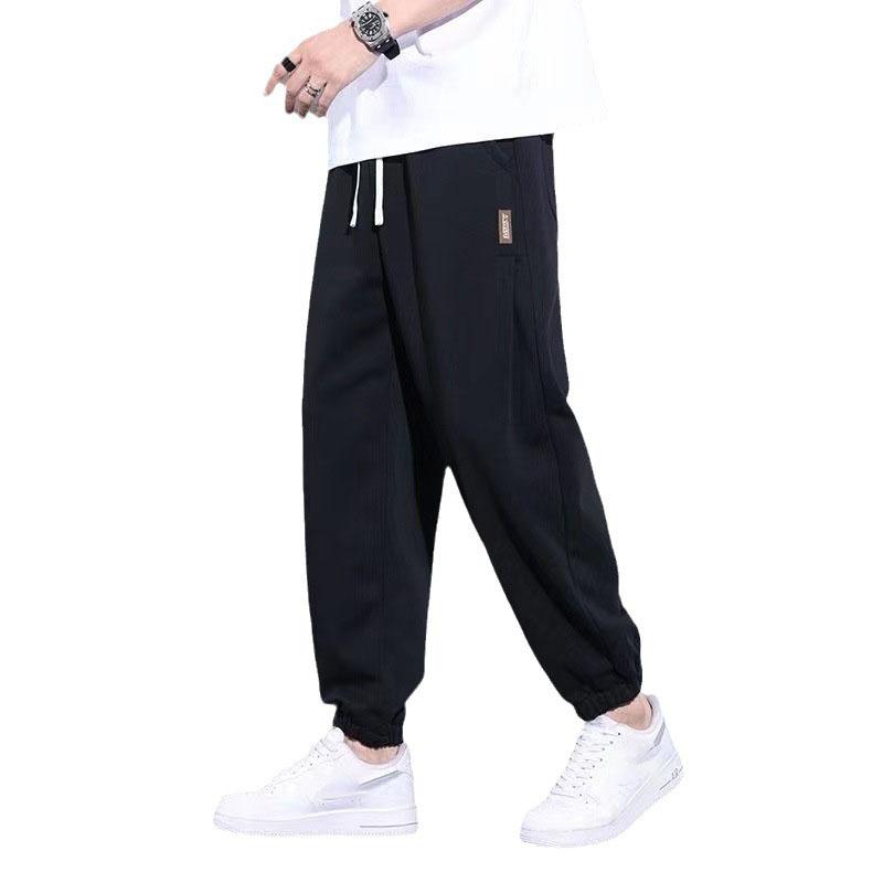 Plus Size Férfi Melegítőalsó Sportruházat Gumis Derék Alkalmi Bő Nadrág Fekete Szürke Pamut Jogger Férfi Laza Nadrág