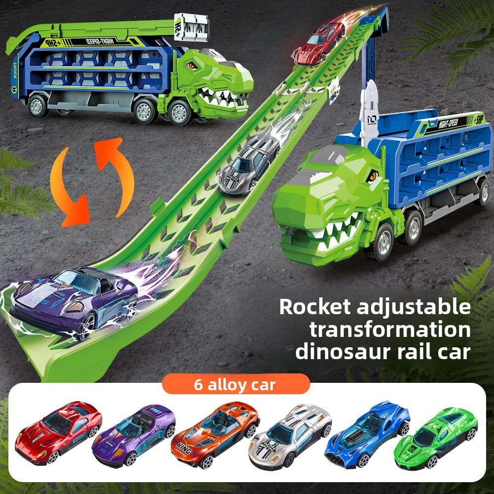 Dinosaur Rocket Orbiter Vehicles Alloy Car Toy Set For Kids Learning And Play