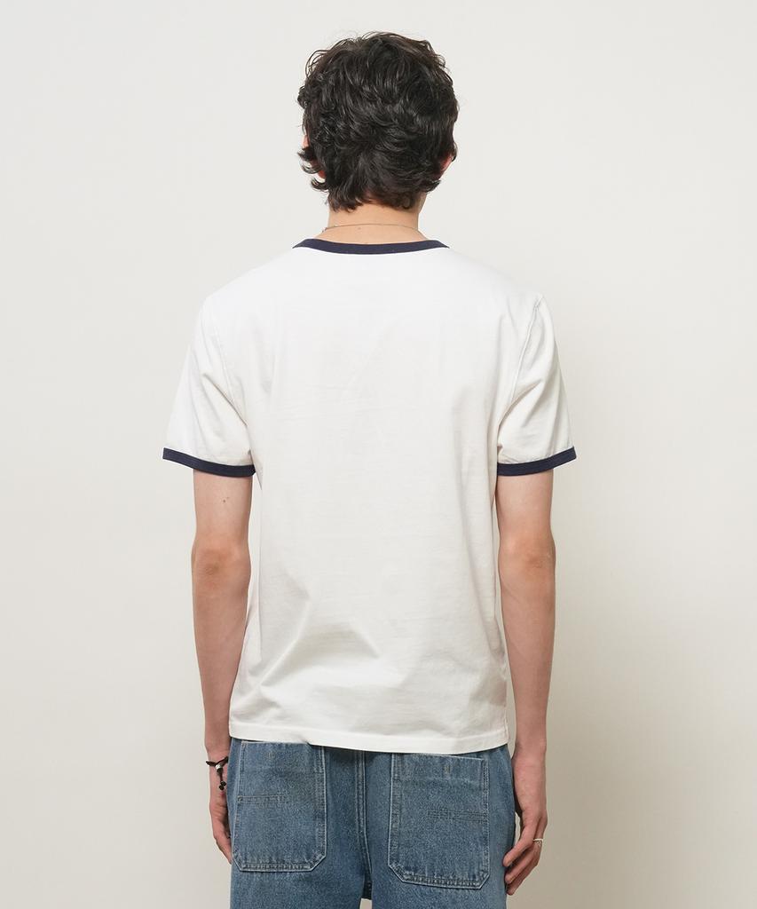 GENERALIDEA Man Whee Lettering Ringer Tee [White] / Gf2Mts011