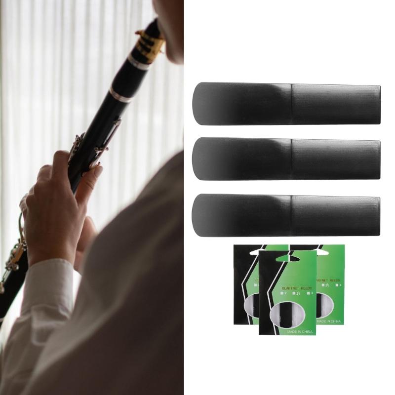 3Pcs Resin Clarinet Mouthpiece Reed Clarinet Replacement Reed Strength1.5/2.0/2.5 for Clarinet Reed Woodwind Accessories