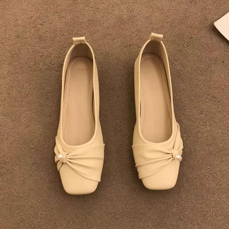 

Туфли Мэри Джейн вечерние нежные туфли-лодочки женские весенне-летние новые универсальные на плоской подошве повседневные туфли бабушки туфли для мамы 40 бежевый