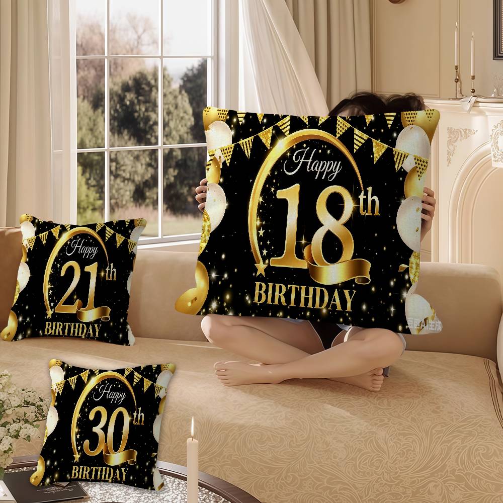 18 21 30 40 50 60 70 80 90th Anniversary Party Cushion Cover Car Throw Pillow Case For Sofa Car Christmas Gift