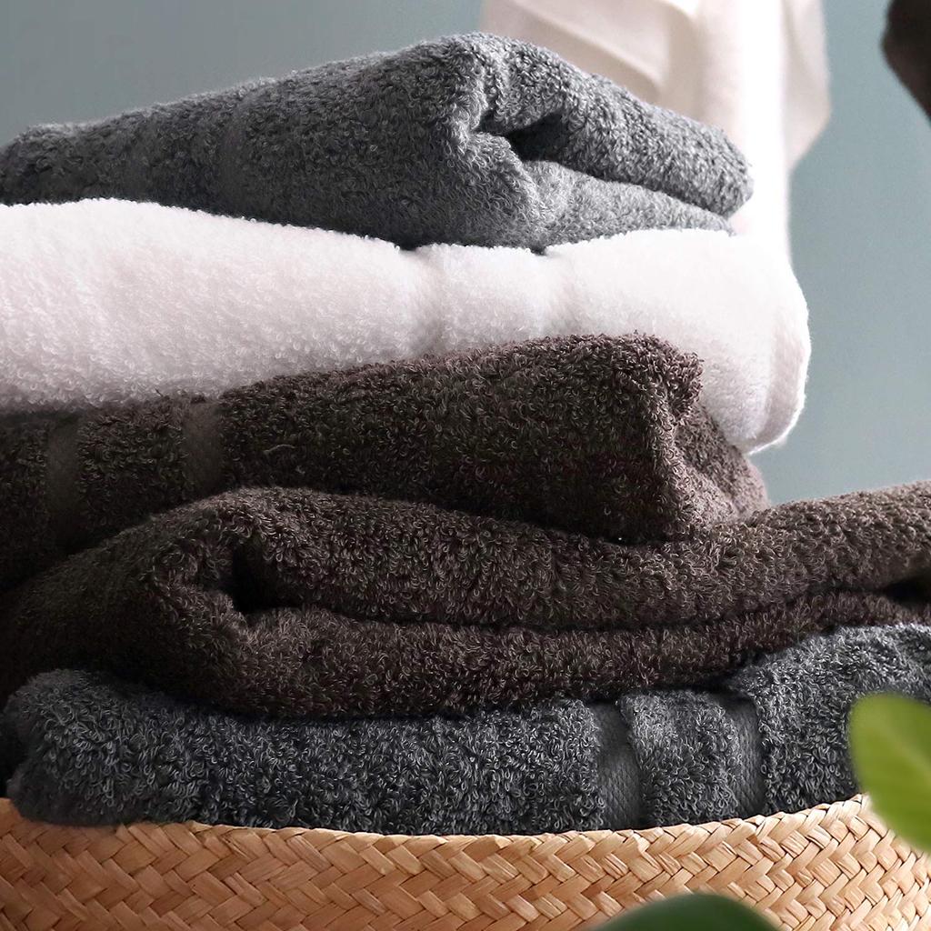 Sensui Ko Premium Extra-Long Staple Cotton Mini Bath Towel, Made In Japan, Antibacterial and Odor-Resistant, Charcoal