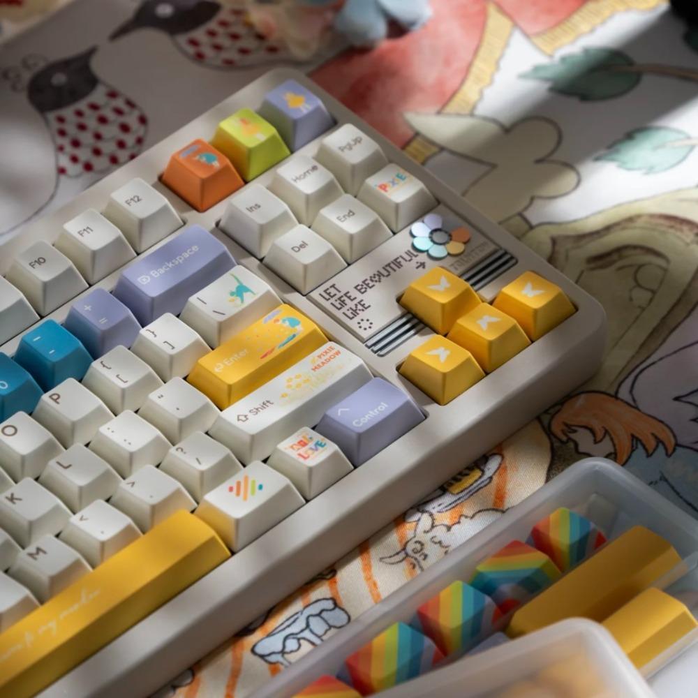 Novrais-PixieMeadow Keycap PBT 175Key Custom Personalized Keyboard Cap Cherry Profile KeyCap for Mechanical Keyboard Accessories