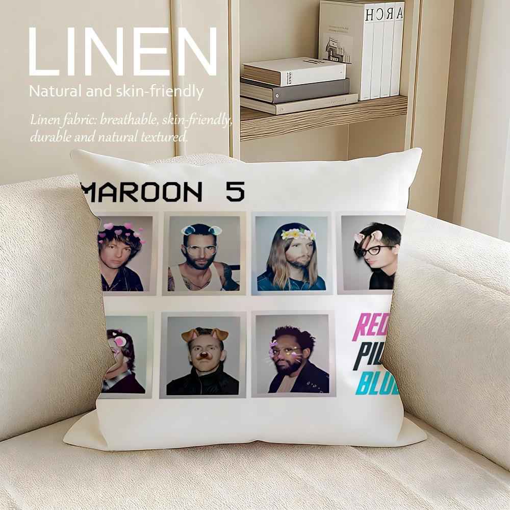 

Music Maroon Cushion Cover Pillowcase Set Pcs x x Breathable Washable Sofa Cushion Cover 30X30cm