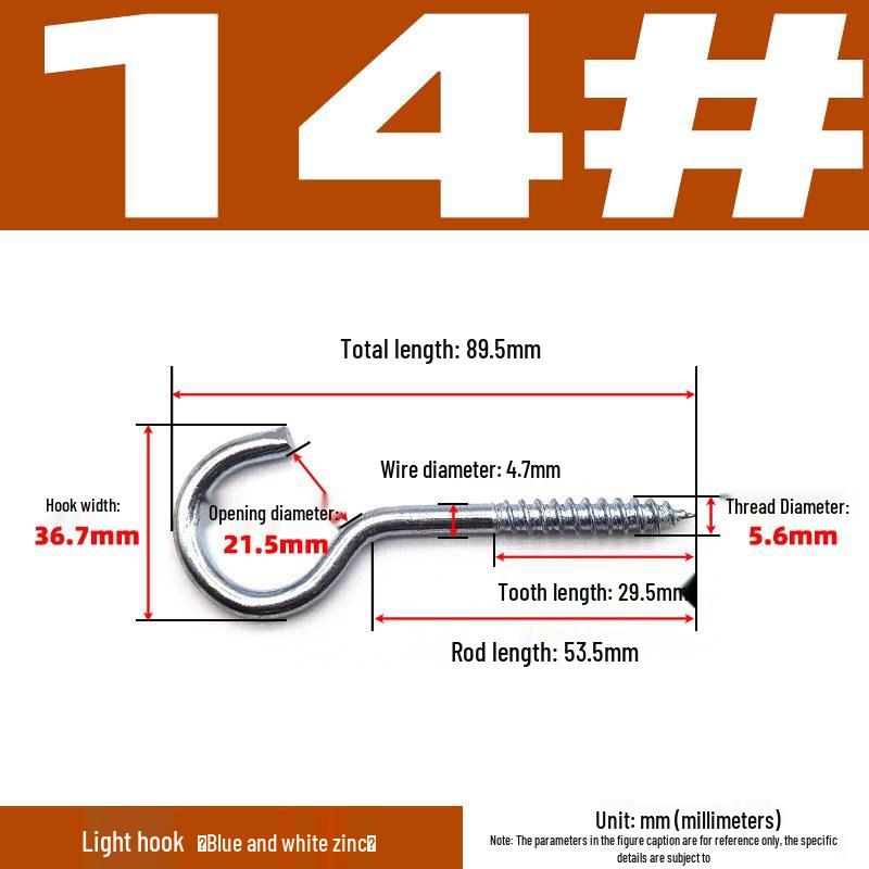 Sheep Eye Nail Hook with Ring, Self-Tapping Wood Screw, 9-Shaped Question Mark Lamp Hook for Windows.