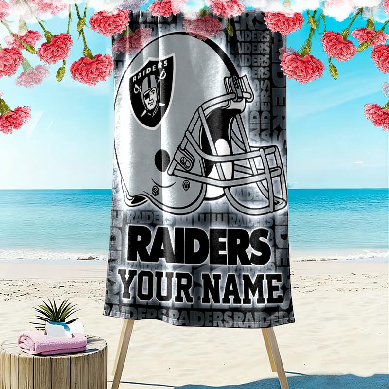 Custom NameFootball Helmet Design. Beach Towel Soft Microfiber Summer Towel Quick Dry Absorbent Towel for Beach Swimming Pool Travel