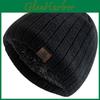 Unisex Labal Winter Hats Snow Solid Color Knitted Hats For Men Women Beanie Cap Outdoor Plush Fur Lining Warm Hats
