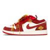 Jordan Air Jordan 1 Slip Resistant Abrasion Resistant Low Top Vintage Basketball Shoes Women's Red White FJ3465-160(Team1302-)