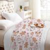 Pink Christmas Gingerbread Man Throw Blanket Soft Warm Flannel for Couch, Bed, Office, and Travel - Perfect Gift for All Season