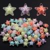 50pcs 16mm Acrylic Star Beads Colorful Transparent Loose Beads For Jewelry Making DIY Bracelet Necklace Phone Key Chain Supplies